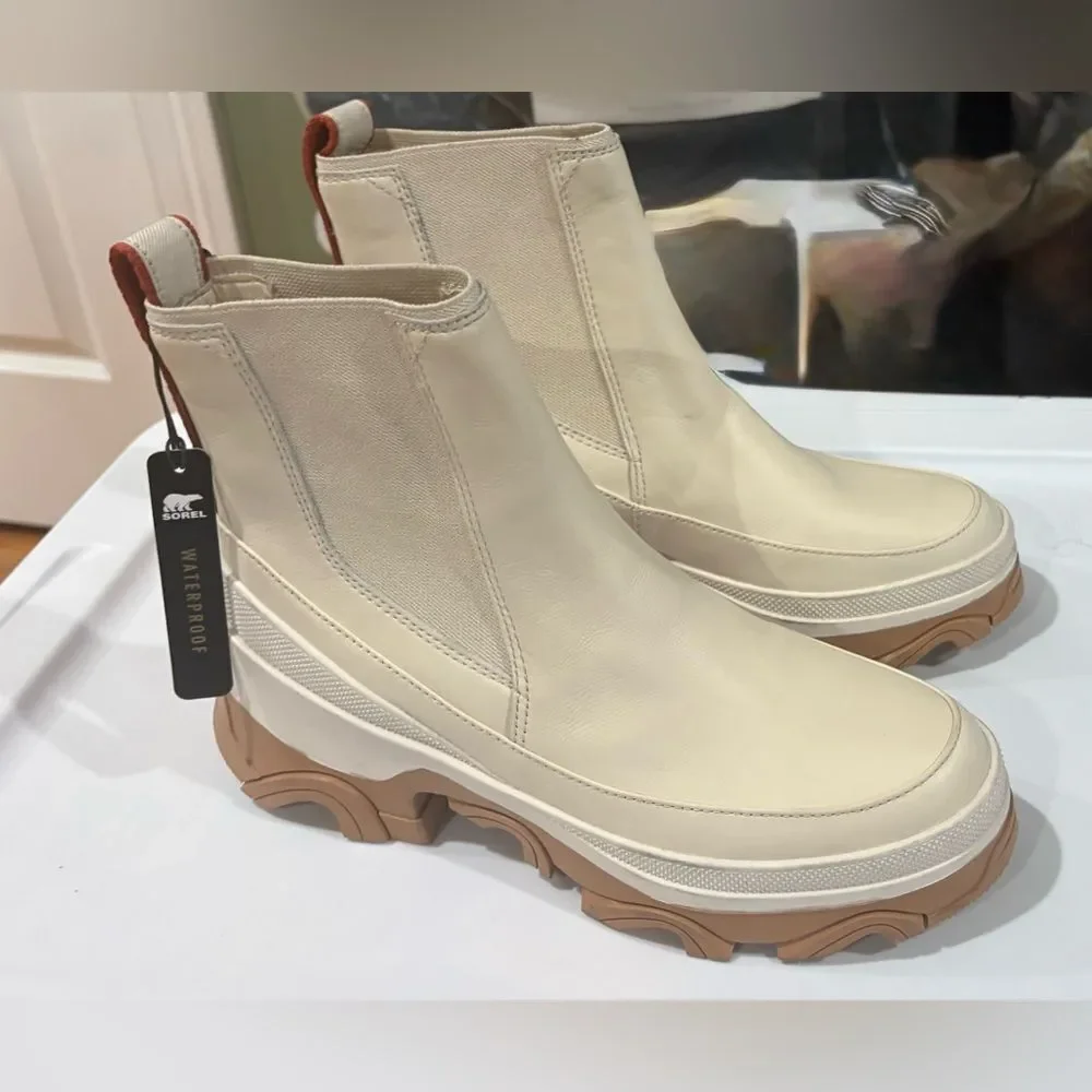 Sorel Leather WOMEN'S BREX™‎ BOOT CHELSEA Natural, Sea Salt    Sz 7.5